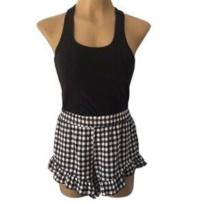 Forever 21 black & white checked Shorts Ruffled Hem